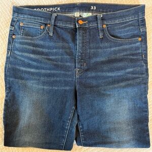 Jcrew 9” toothpick jeans size 33